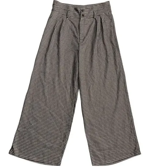CIDER Preppy Houndstooth High Waist Wide Leg Trousers Size XL - Picture 6 of 12